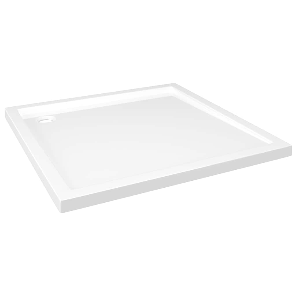 brusekar 80x80 cm ABS firkantet hvid