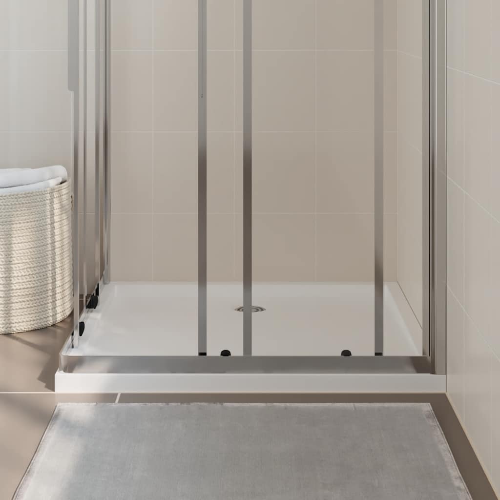 brusekar 80x90 cm ABS rektangulært hvid