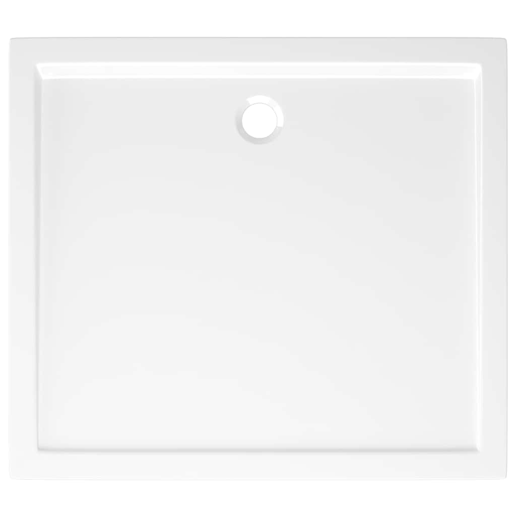 brusekar 80x90 cm ABS rektangulært hvid