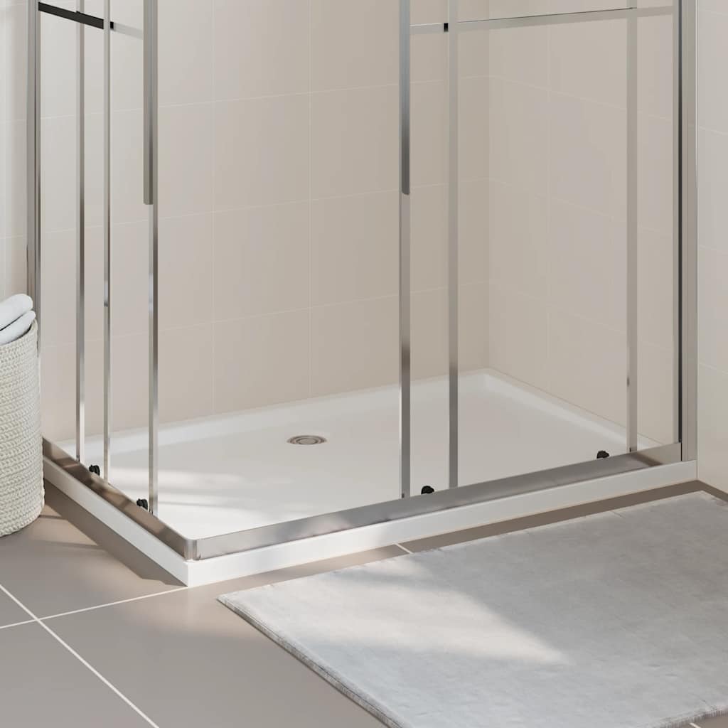brusekar 80x120 cm ABS rektangulært hvid