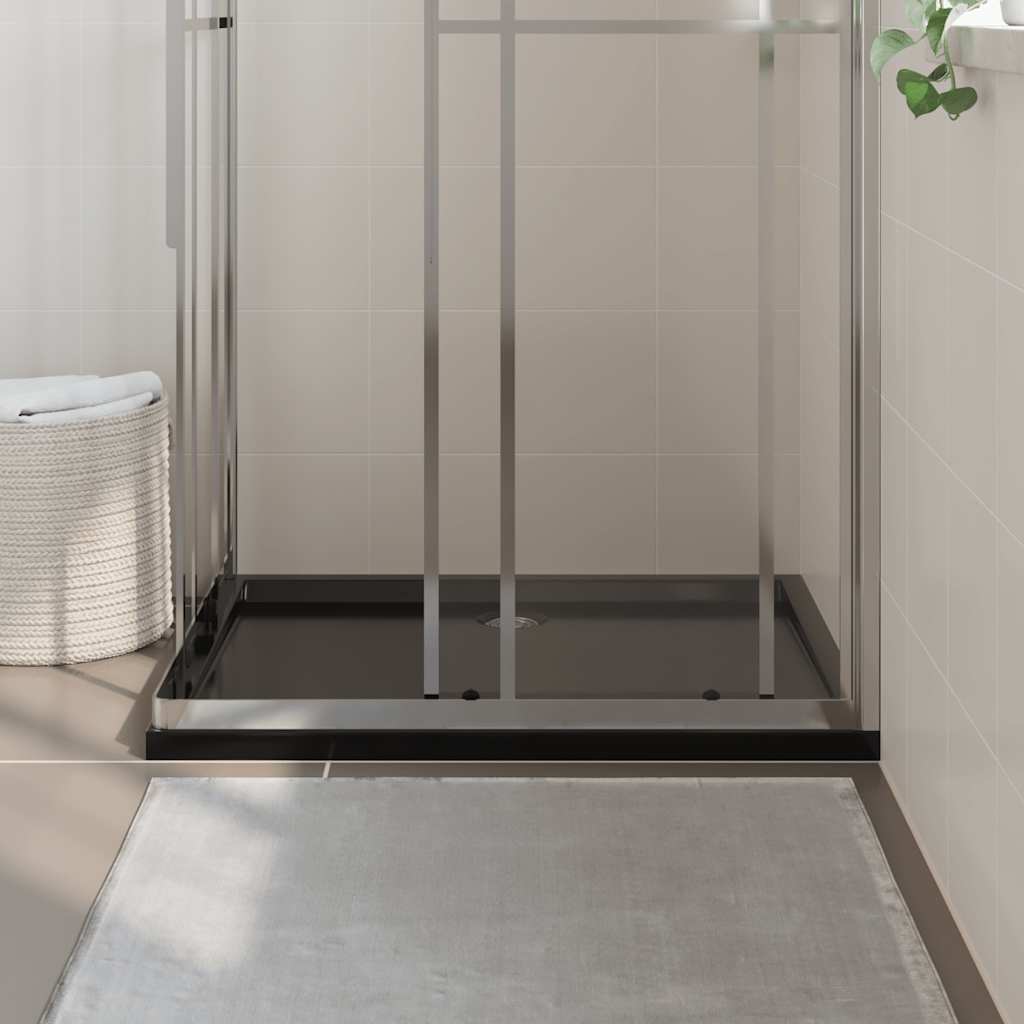 brusekar 80x100 cm ABS rektangulært sort