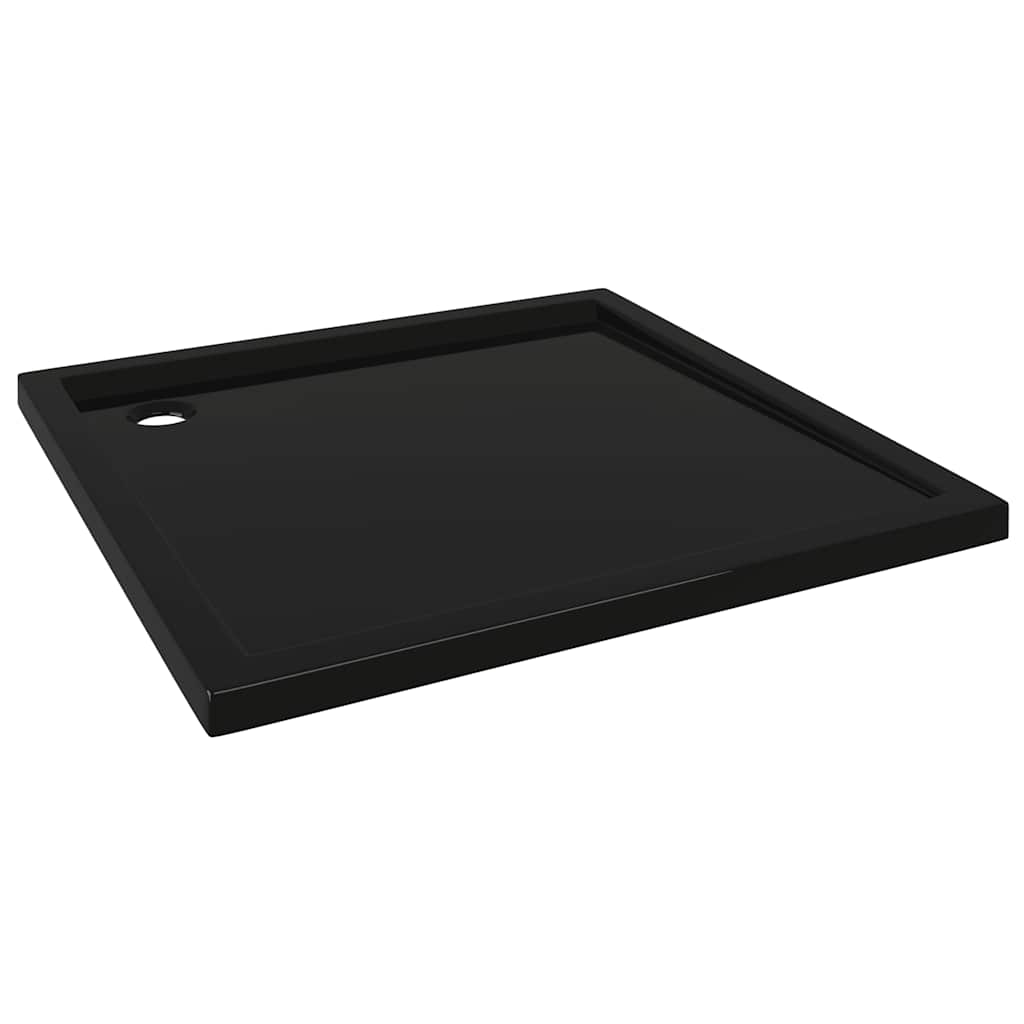 brusekar 80x80 cm ABS firkantet sort