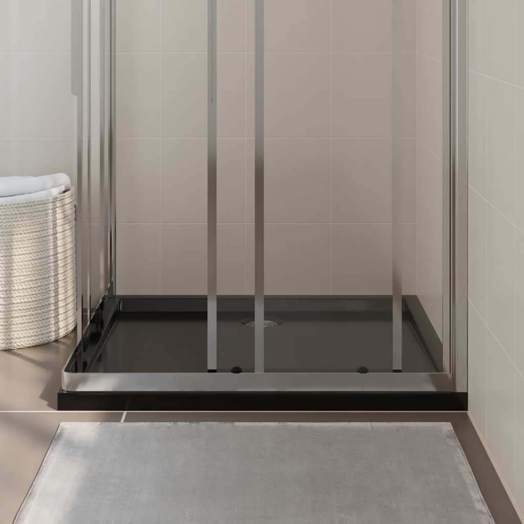 brusekar 80x90 cm ABS rektangulært sort
