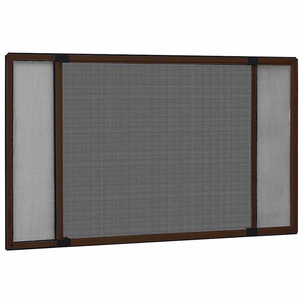 udvideligt insektnet til vinduer (75-143)x50 cm brun