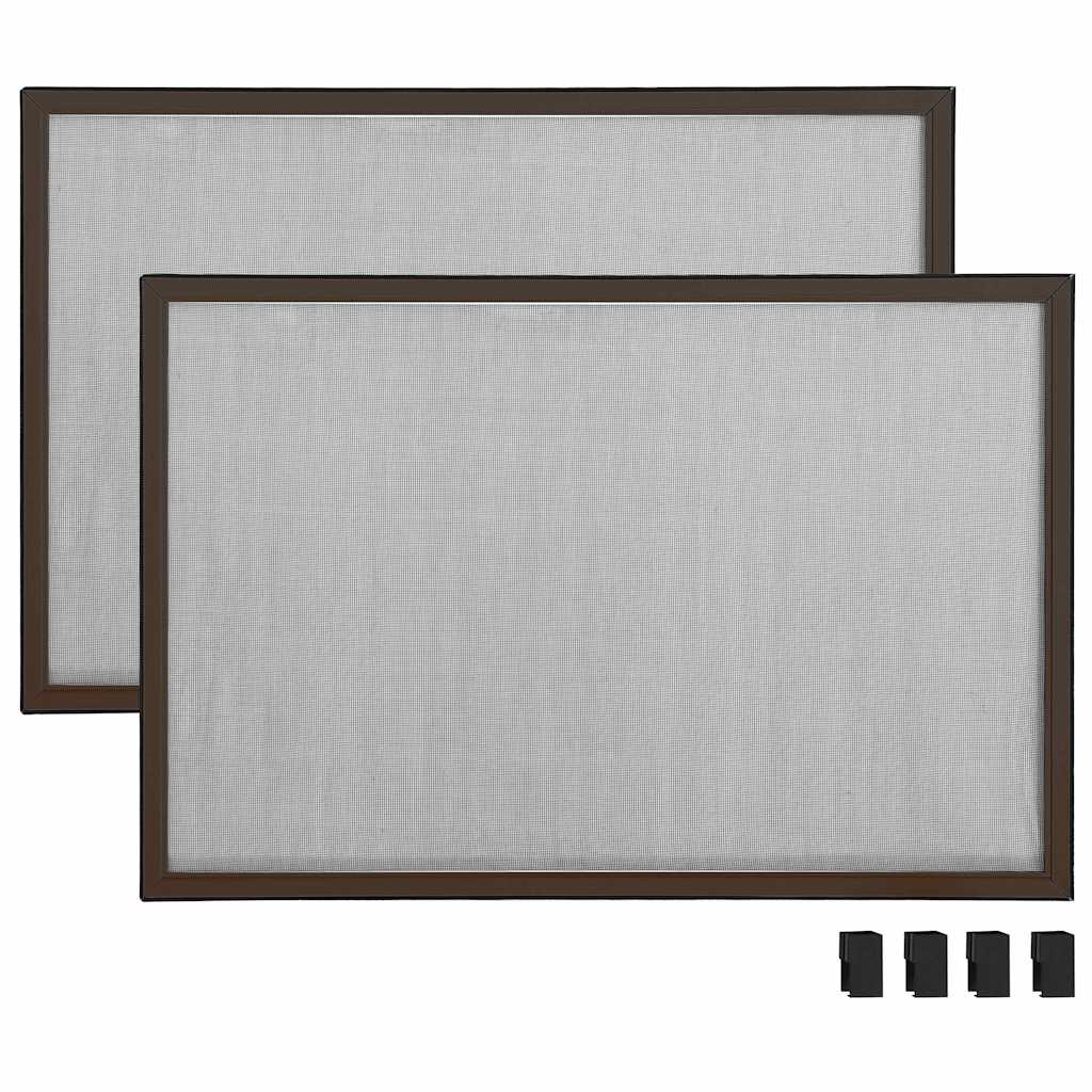 udvideligt insektnet til vinduer (75-143)x50 cm brun