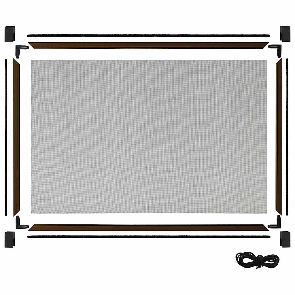 udvideligt insektnet til vinduer (75-143)x50 cm brun