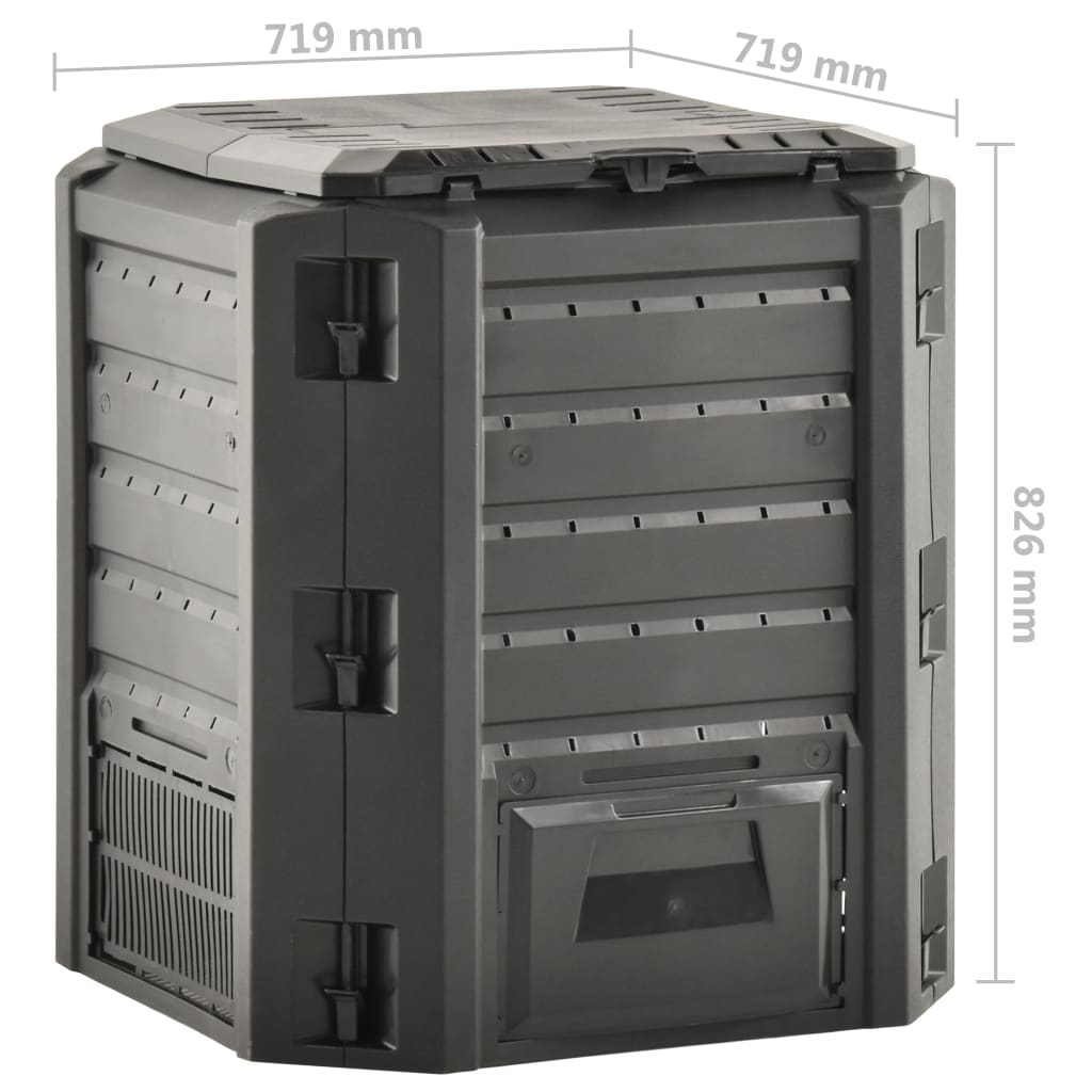 kompostbeholder 380 l sort