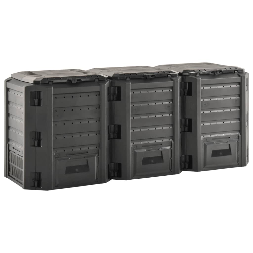 kompostbeholder 1200 l sort