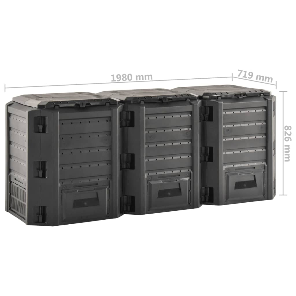 kompostbeholder 1200 l sort