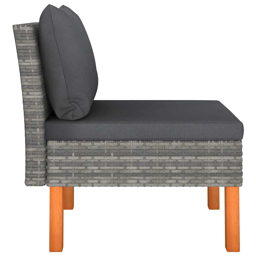 midterdel til sofa polyrattan og massivt eukalyptustræ