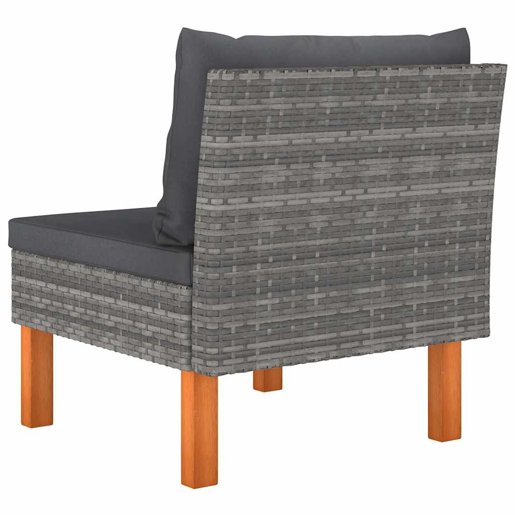 midterdel til sofa polyrattan og massivt eukalyptustræ