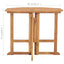 foldbart havebord 90x90x75 cm massivt teaktræ
