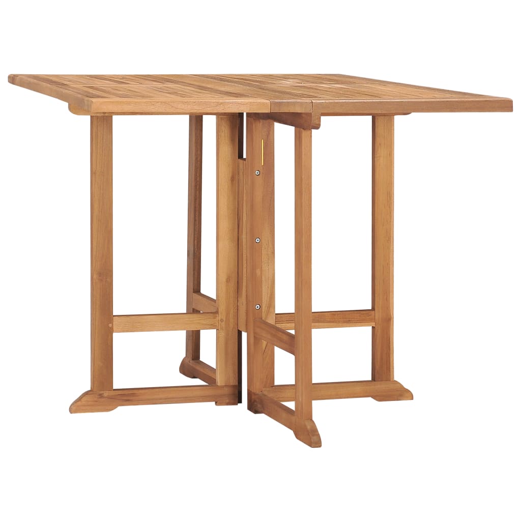 foldbart havebord 90x90x75 cm massivt teaktræ