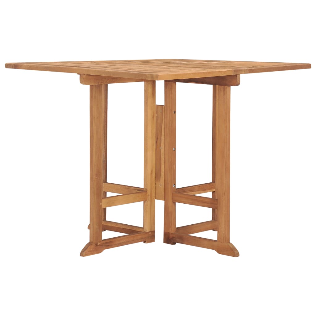 foldbart havebord 90x90x75 cm massivt teaktræ