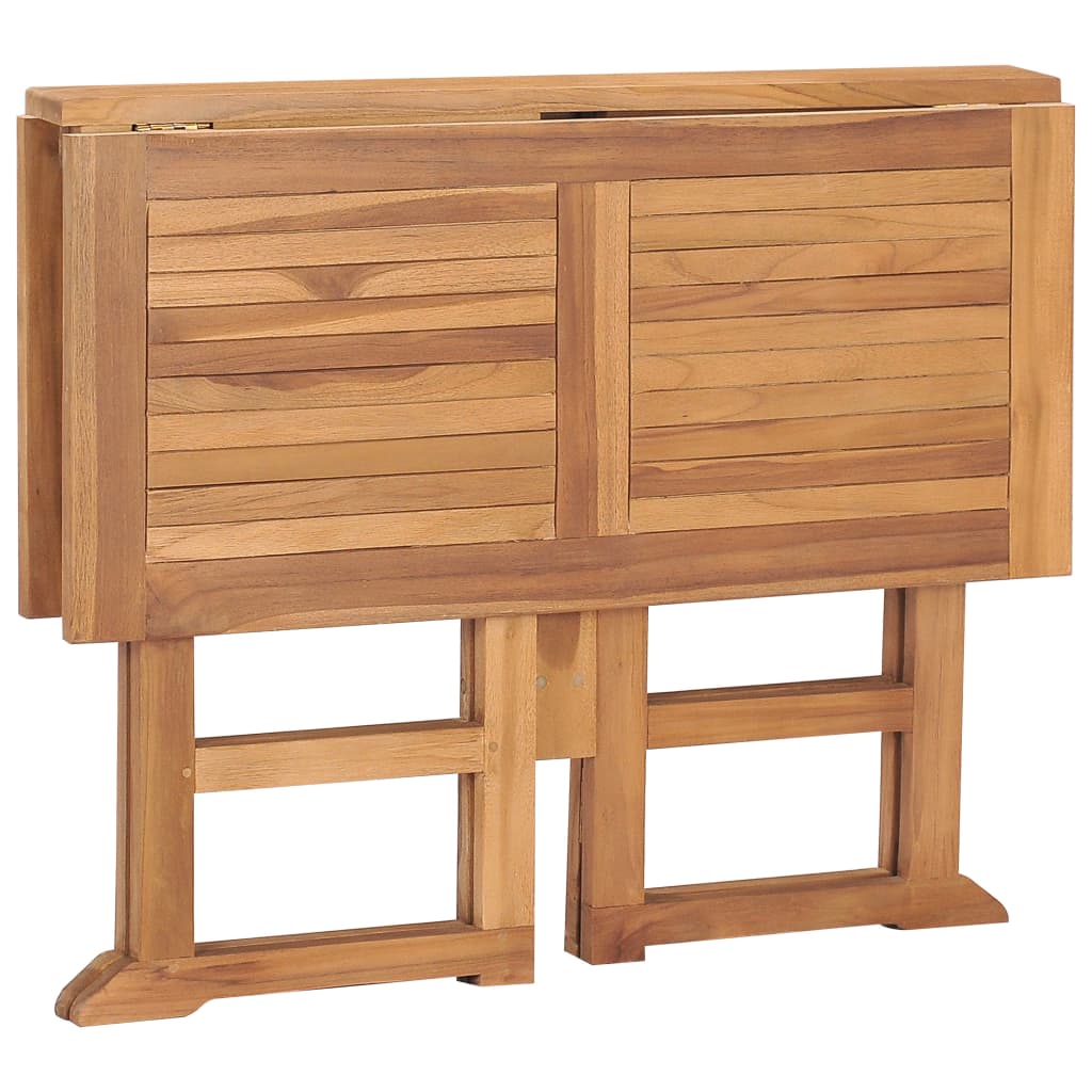 foldbart havebord 90x90x75 cm massivt teaktræ