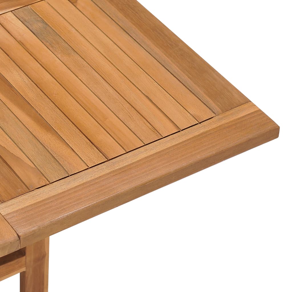 foldbart havebord 90x90x75 cm massivt teaktræ
