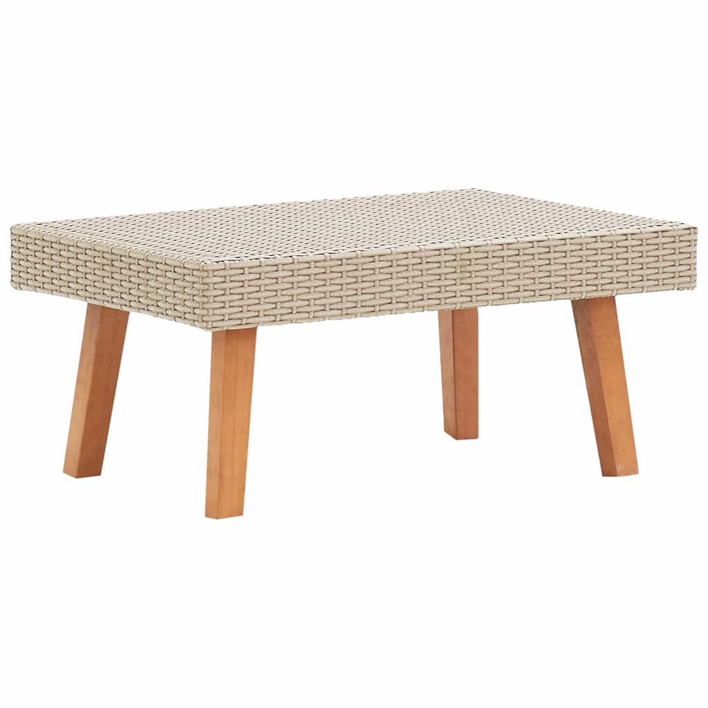 loungesæt til haven 4 dele med hynder polyrattan beige