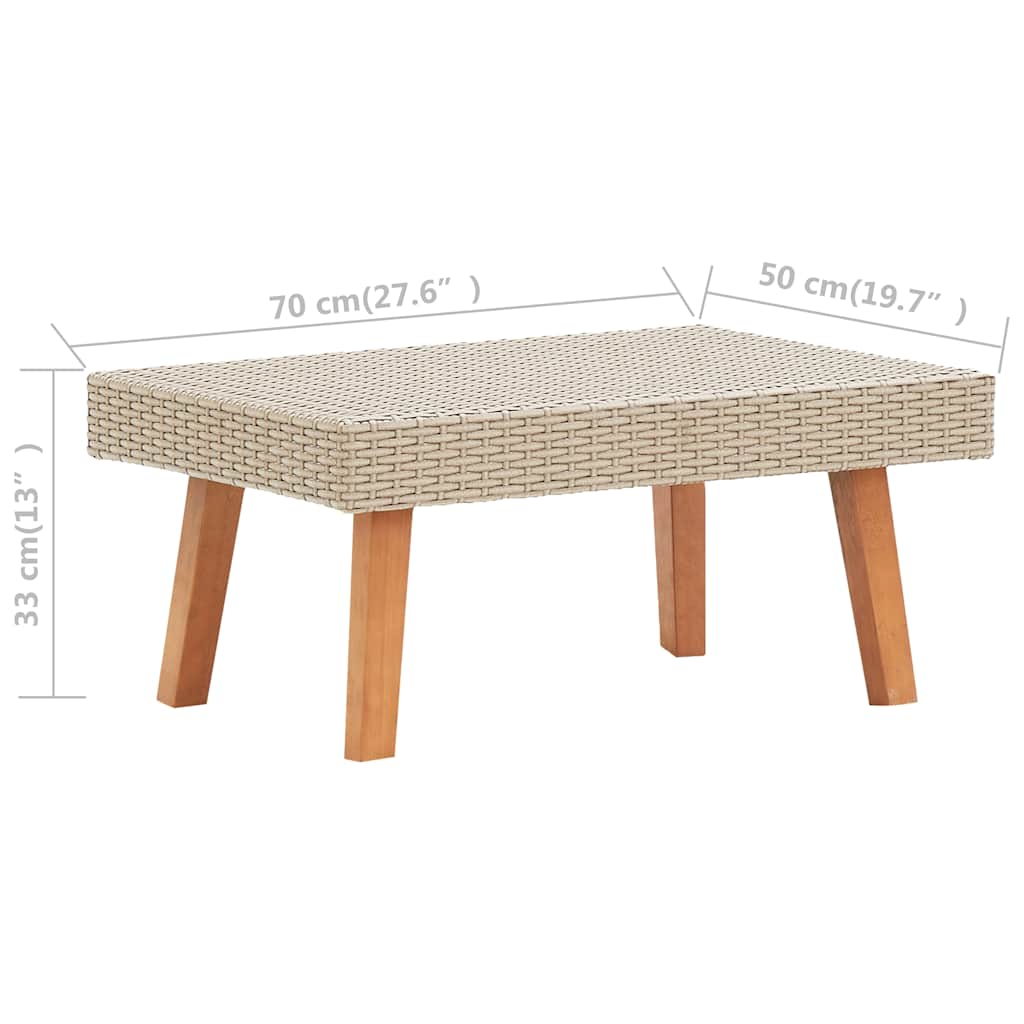 loungesæt til haven 4 dele med hynder polyrattan beige