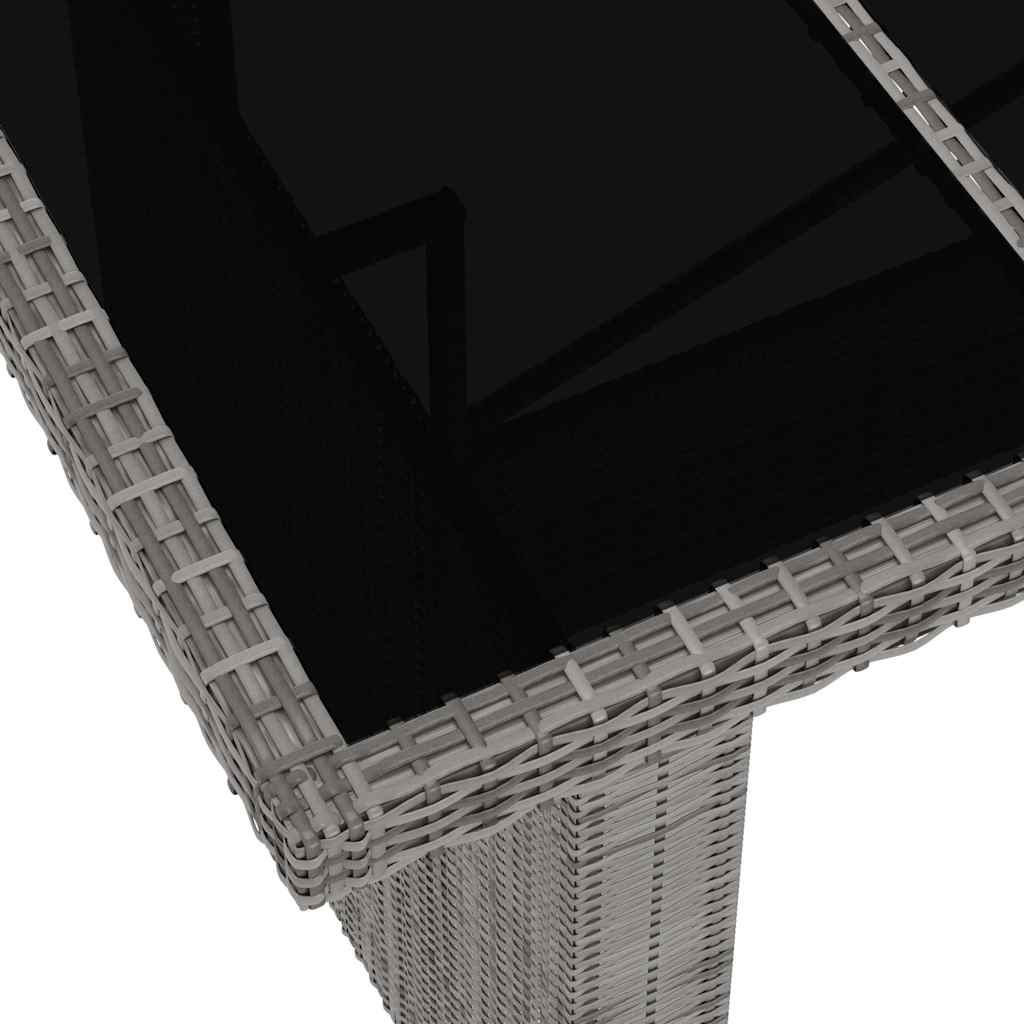 udendørs spisebordssæt 11 dele med hynder polyrattan grå