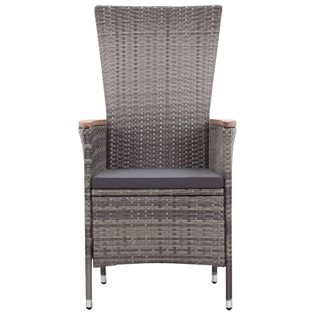 loungesæt til haven 3 dele med hynder polyrattan grå