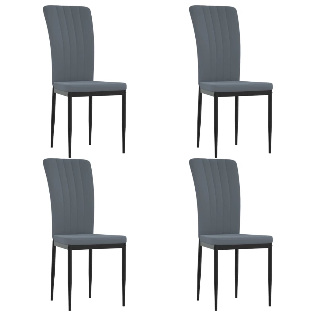 spisebordsstole 4 stk. velour mørkegrå