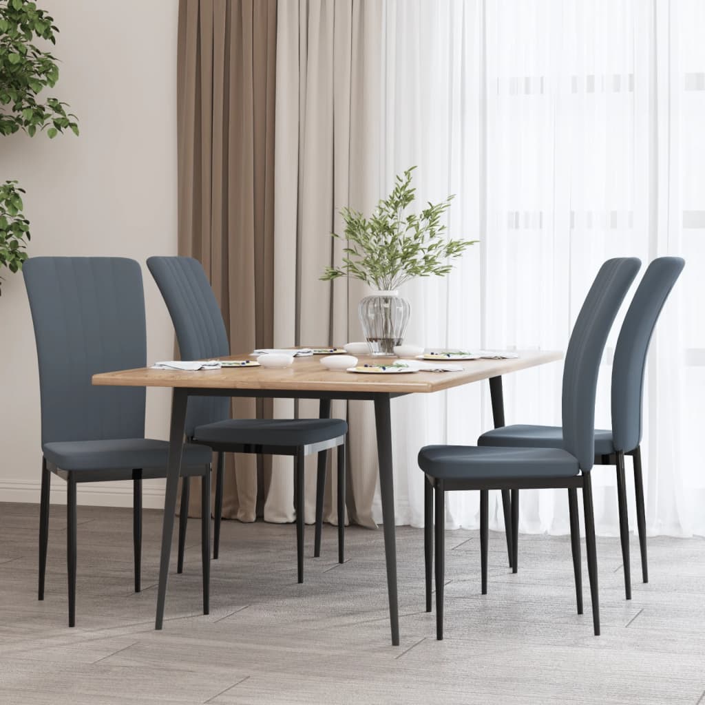 spisebordsstole 4 stk. velour mørkegrå