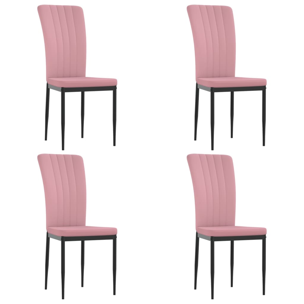 spisebordsstole 4 stk. velour lyserød