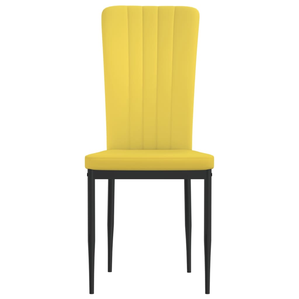 spisebordsstole 4 stk. velour sennepsgul