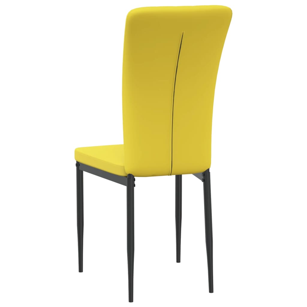 spisebordsstole 4 stk. velour sennepsgul