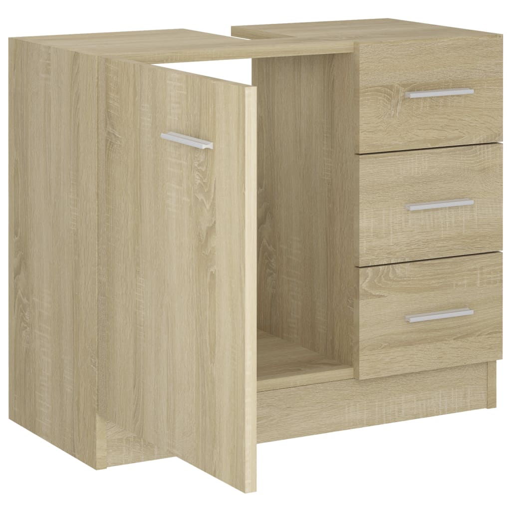 underskab til håndvask 63x30x54 cm konstrueret træ sonoma-eg