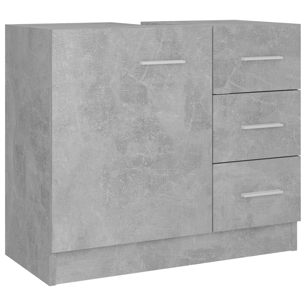 underskab til håndvask 63x30x54 cm konstrueret træ betongrå