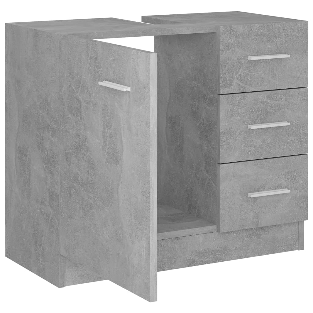 underskab til håndvask 63x30x54 cm konstrueret træ betongrå