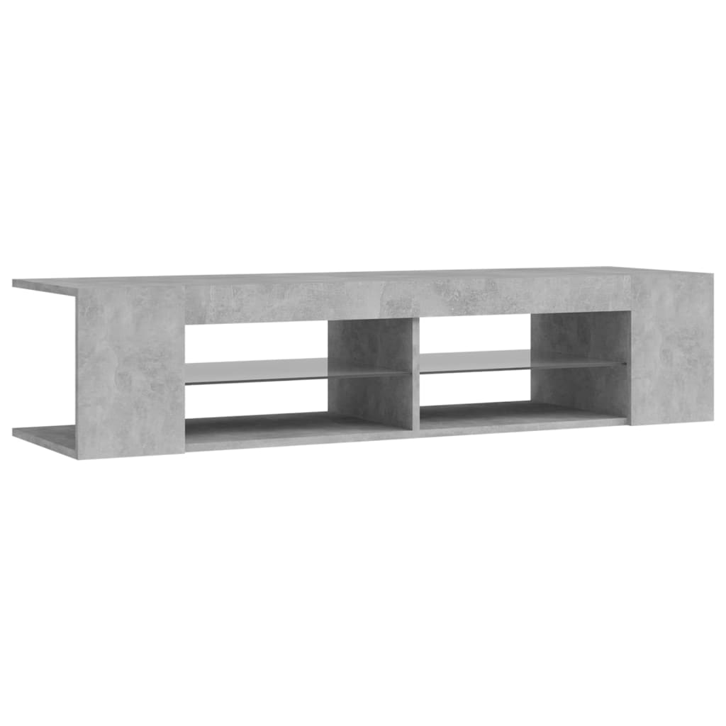 tv-skab med LED-lys 135x39x30 cm betongrå