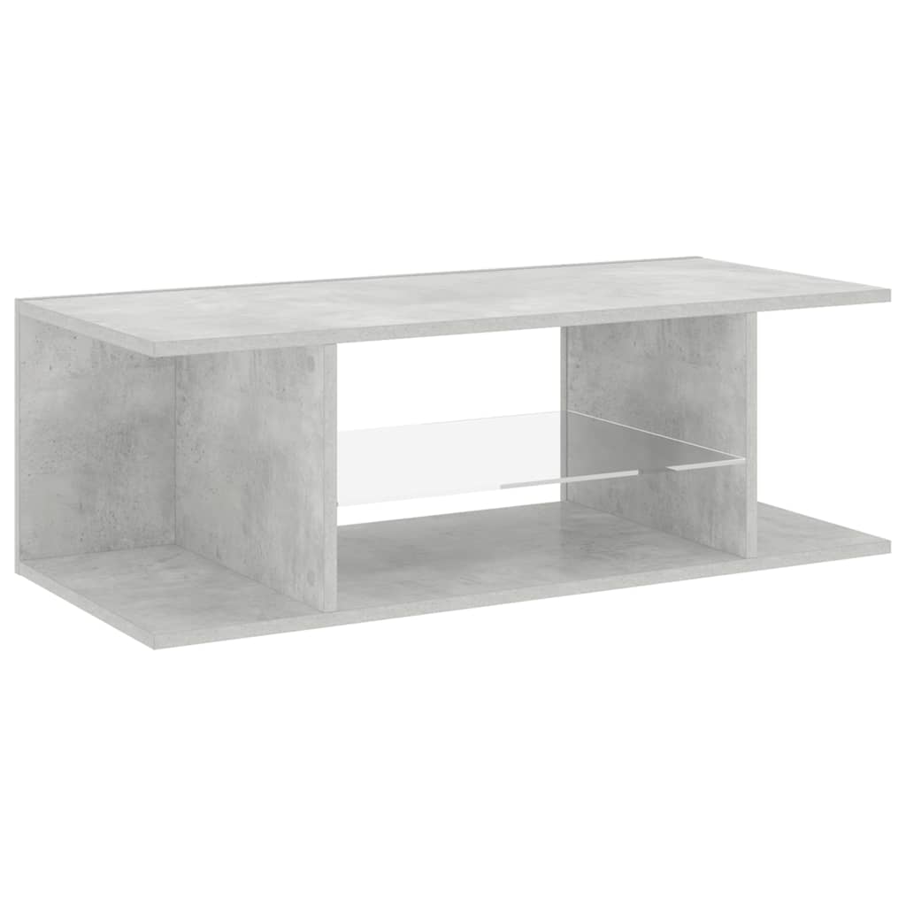 tv-bord med LED-lys 90x39x30 cm betongrå