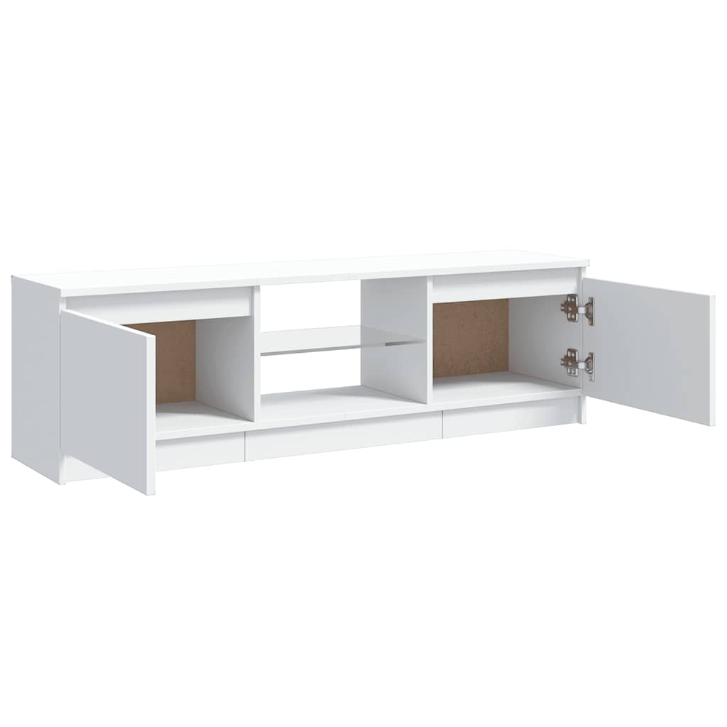tv-skab med LED-lys 120x30x36 cm hvid