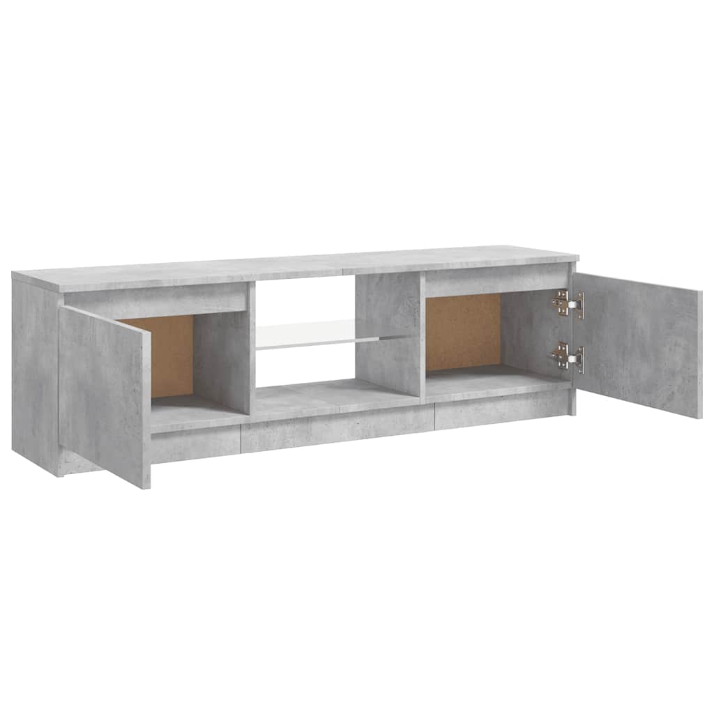 tv-skab med LED-lys 120x30x36 cm betongrå