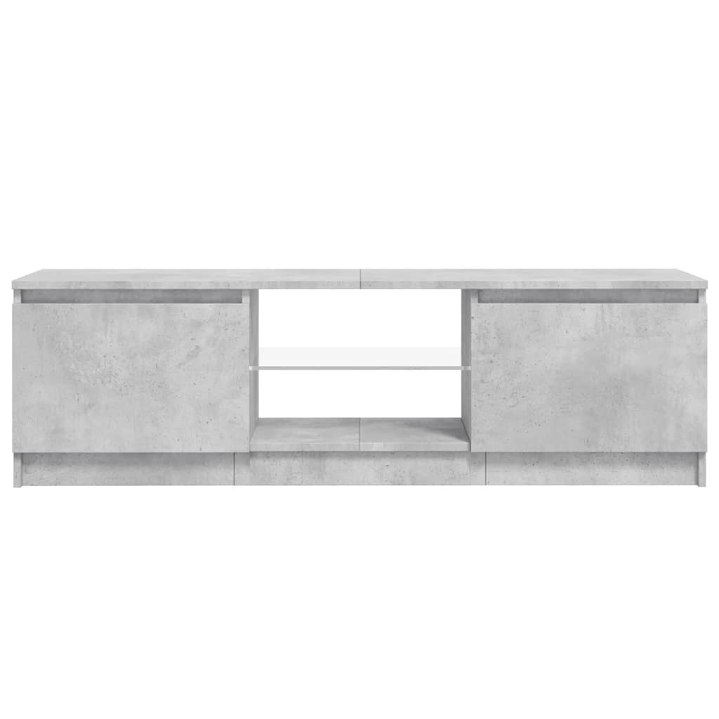 tv-skab med LED-lys 120x30x36 cm betongrå