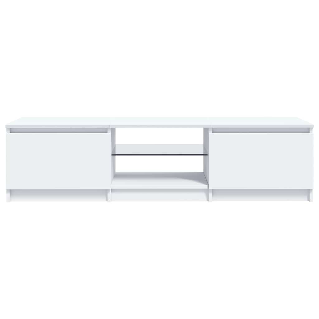 tv-skab med LED-lys 140x40x36 cm hvid