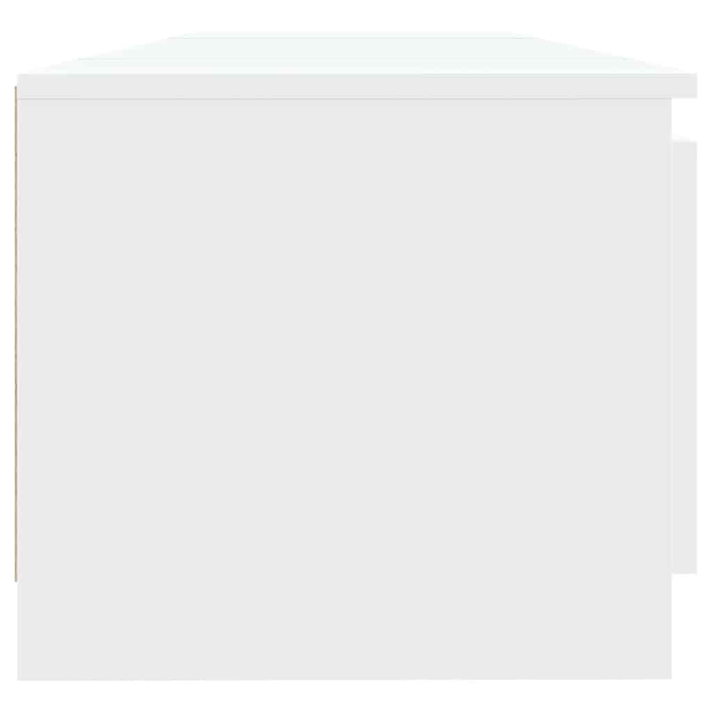 tv-skab med LED-lys 140x40x36 cm hvid