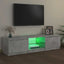 tv-bord med LED-lys 140x40x36 cm betongrå