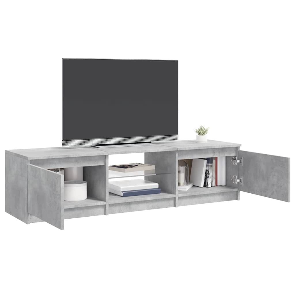 tv-bord med LED-lys 140x40x36 cm betongrå