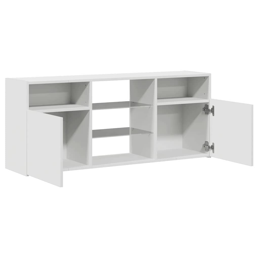 tv-skab med LED-lys 120x30x50 cm hvid