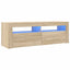 tv-bord med LED-lys 120x35x40 cm sonoma-eg