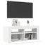 tv-skab med LED-lys 90x35x40 cm hvid
