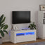 tv-skab med LED-lys 90x35x40 cm hvid