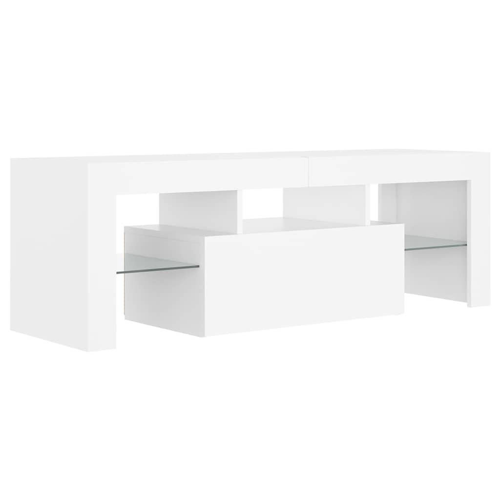 tv-skab med LED-lys 120x35x40 cm hvid