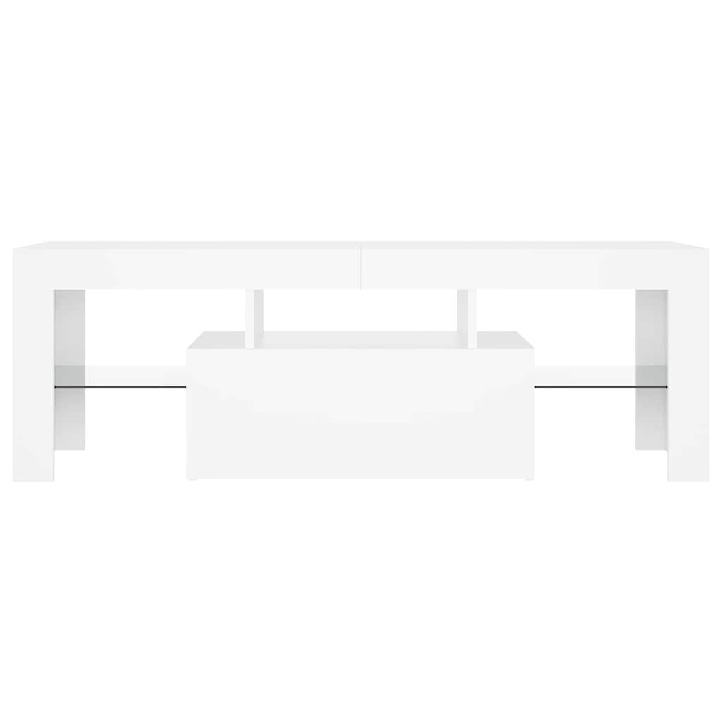tv-skab med LED-lys 120x35x40 cm hvid