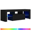 tv-bord med LED-lys 120x35x40 cm sort