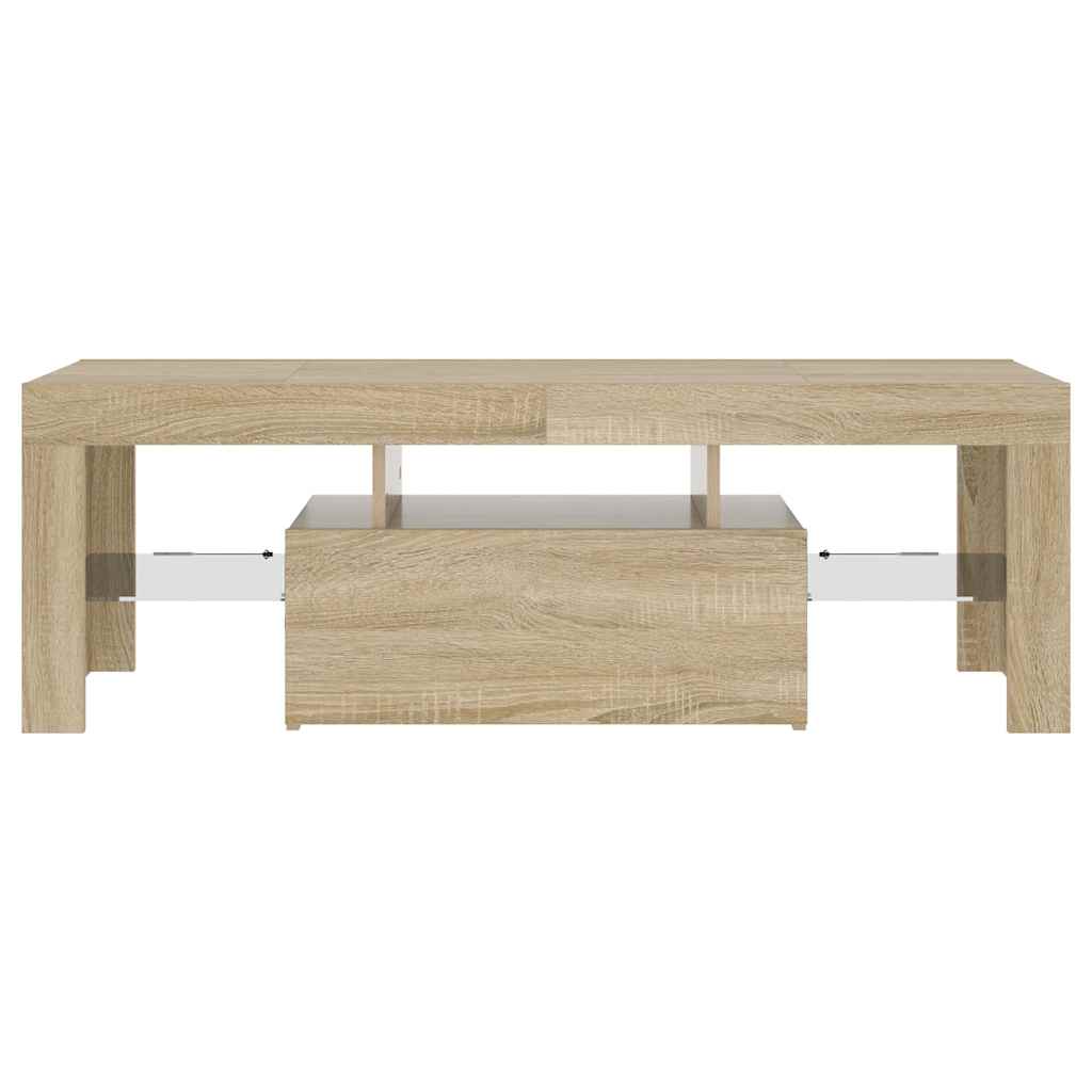 tv-bord med LED-lys 120x35x40 cm sonoma-eg