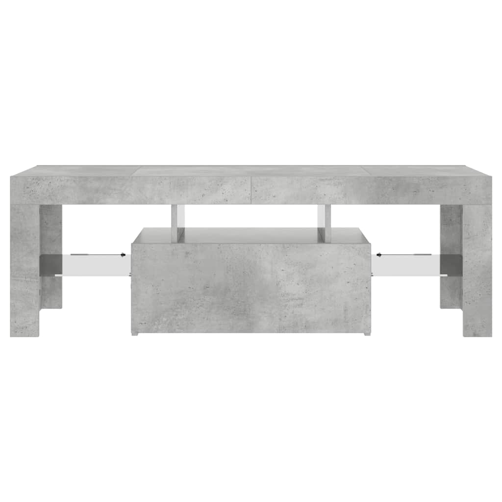 tv-bord med LED-lys 120x35x40 cm betongrå